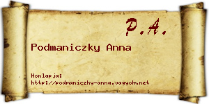 Podmaniczky Anna névjegykártya