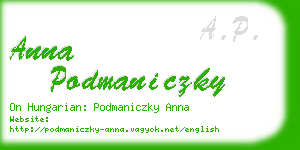 anna podmaniczky business card